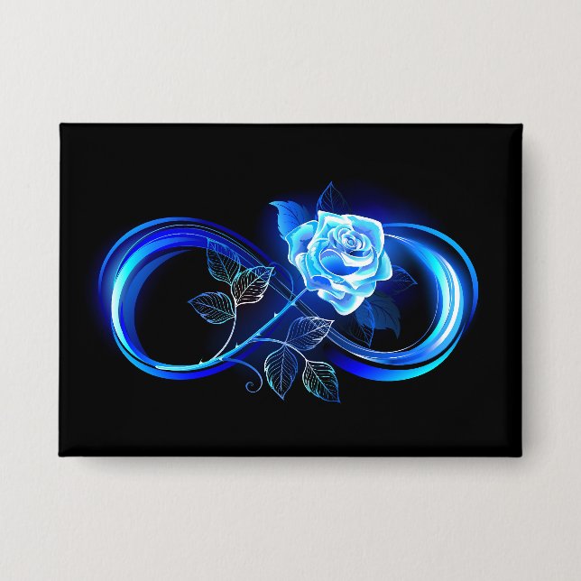 Glowing infinity with blue rose button (Vorderseite)