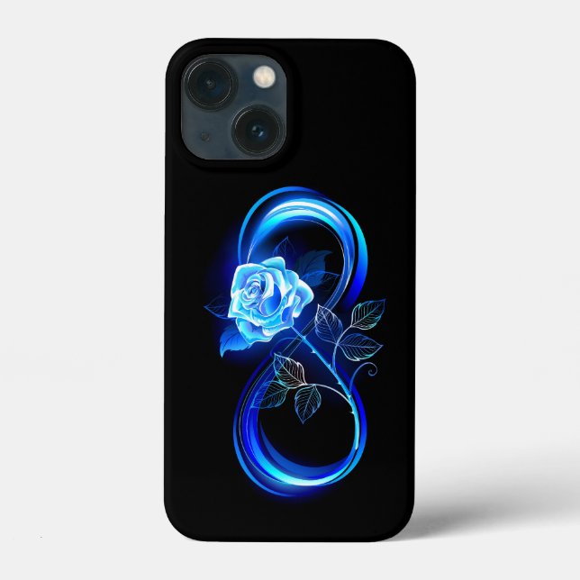 Glowing infinity with blue rose Case-Mate iPhone hülle (Rückseite)