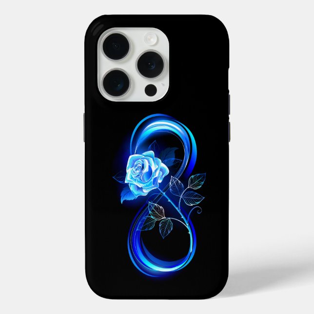 Glowing infinity with blue rose Case-Mate iPhone hülle (Rückseite)