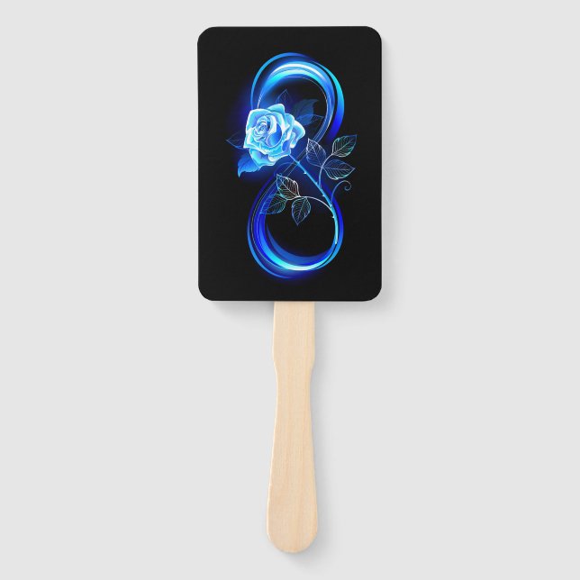 Glowing infinity with blue rose fächer (Vorderseite)