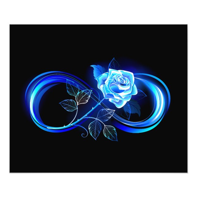 Glowing infinity with blue rose fotodruck (Vorne)