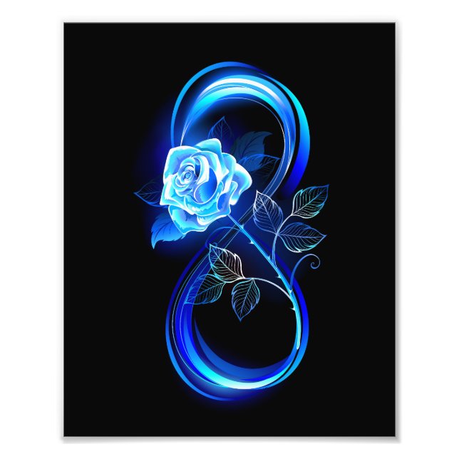 Glowing infinity with blue rose fotodruck (Vorne)