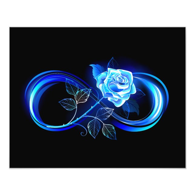 Glowing infinity with blue rose fotodruck (Vorne)