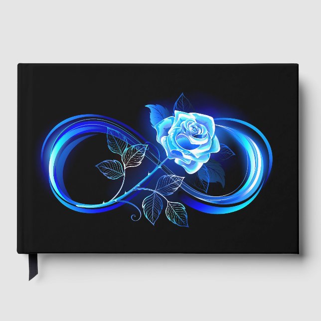 Glowing infinity with blue rose gästebuch (Vorderseite)