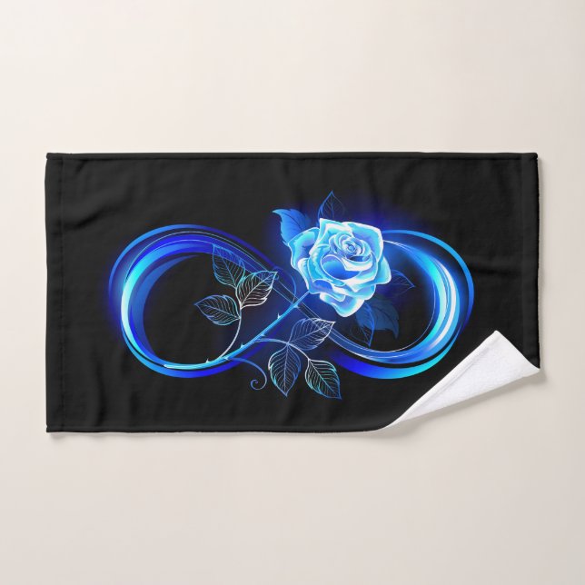 Glowing infinity with blue rose handtuch (Handtuch)
