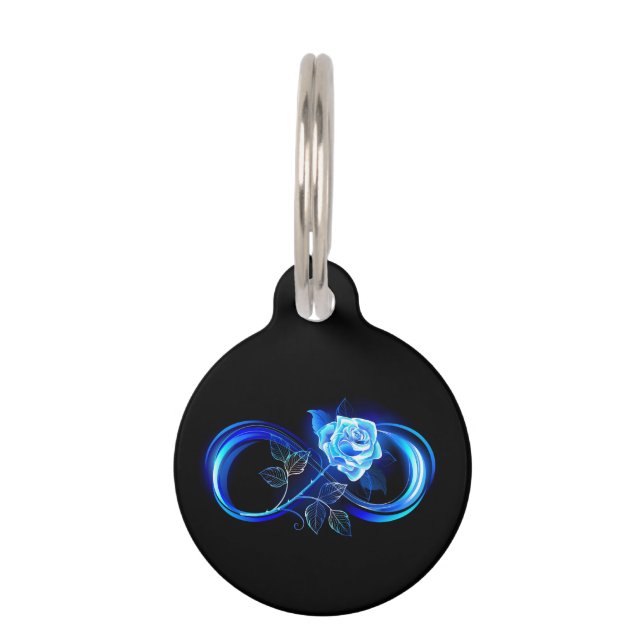 Glowing infinity with blue rose haustiermarke (Vorderseite)
