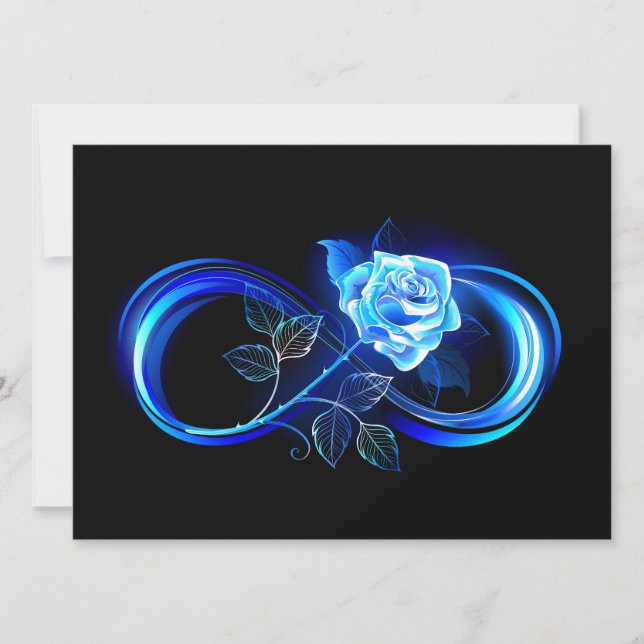 Glowing infinity with blue rose karte (Vorderseite)