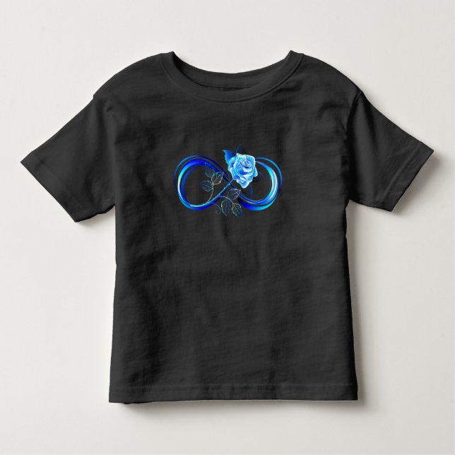 Glowing infinity with blue rose kleinkind t-shirt (Vorderseite)