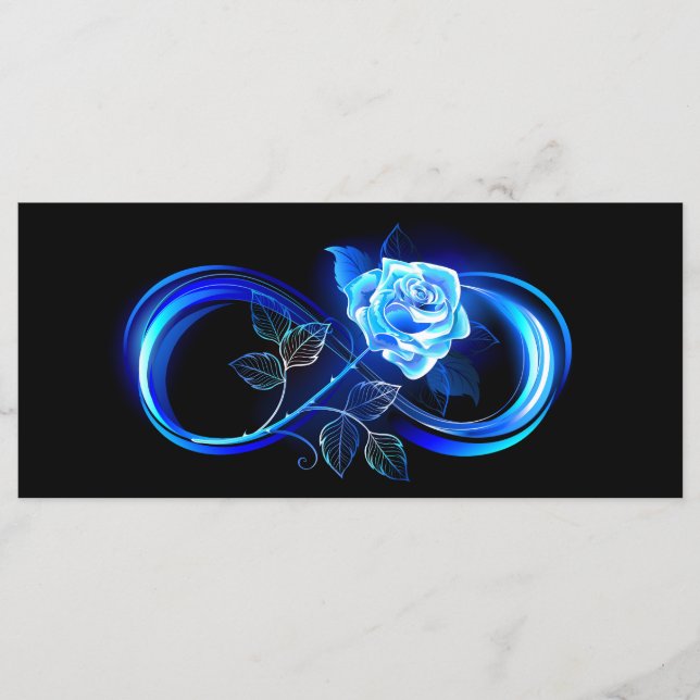 Glowing infinity with blue rose menükarte (Vorderseite)