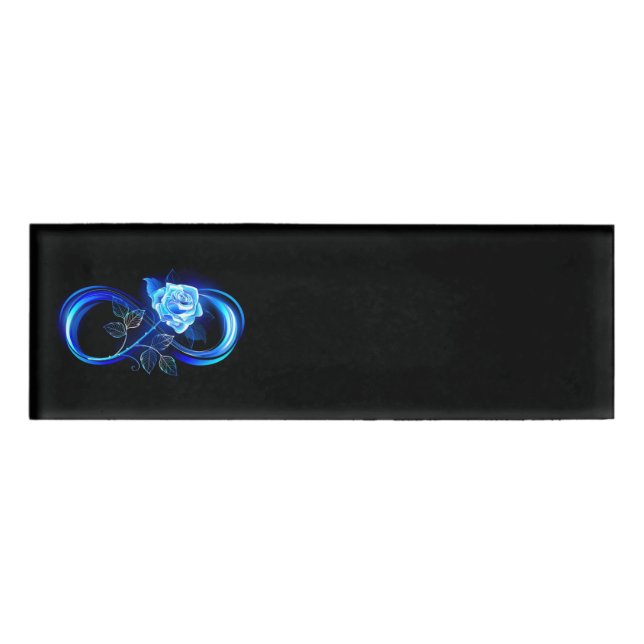 Glowing infinity with blue rose namenschild (Vorderseite)