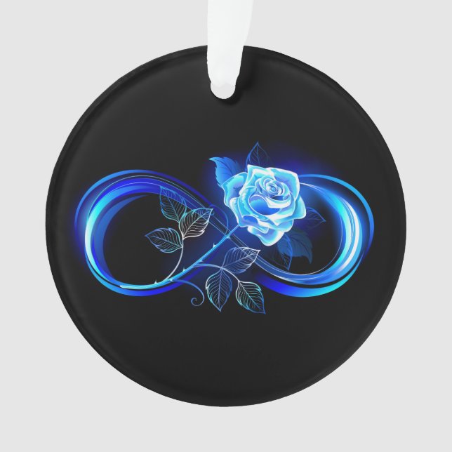 Glowing infinity with blue rose ornament (Vorderseite)