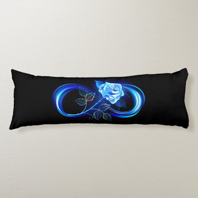 Glowing infinity with blue rose seitenschläferkissen (Vorderseite)