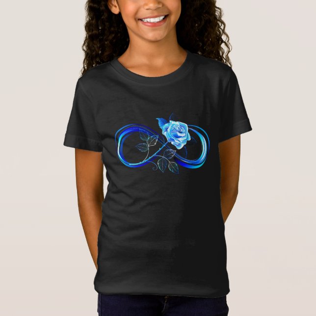 Glowing infinity with blue rose T-Shirt (Vorderseite)