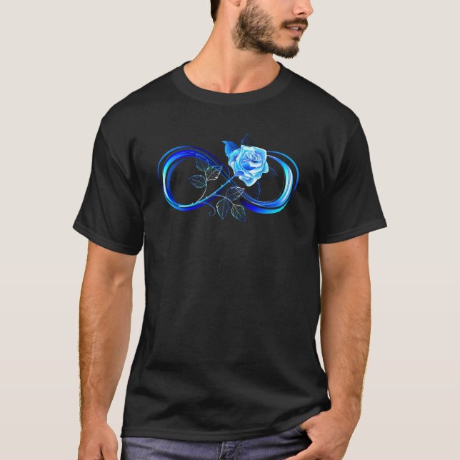Glowing infinity with blue rose T-Shirt (Vorderseite)