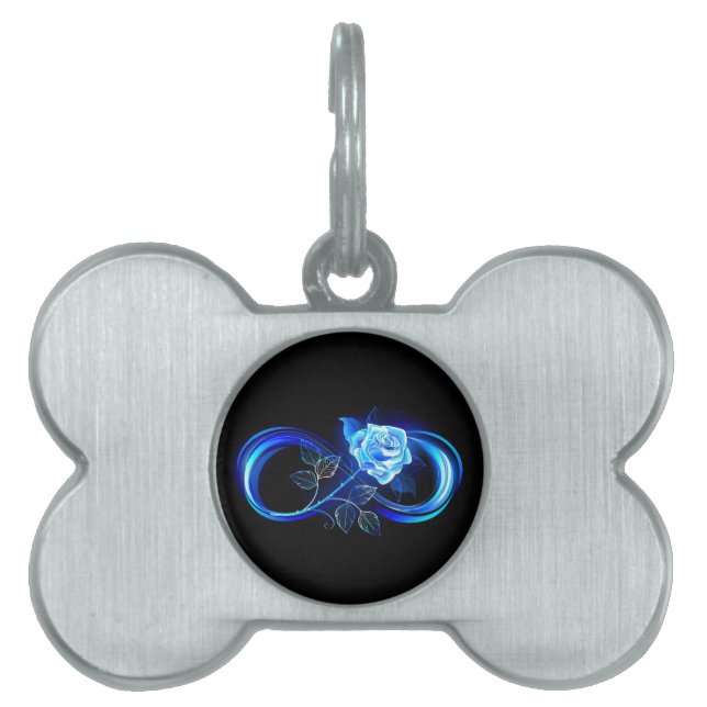 Glowing infinity with blue rose tiermarke (Vorderseite)