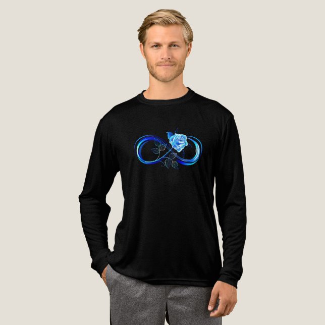 Glowing infinity with blue rose Tri-Blend shirt (Volle Vorderseite)