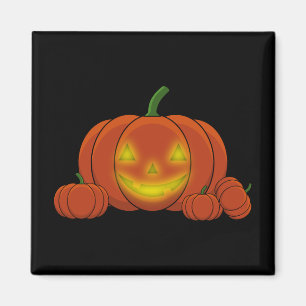 Glowing Jack-o'-Lantern Pumpkin Magnet