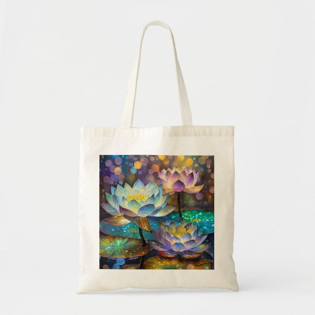 Glowing Lotus Flowers Trio Tragetasche (Vorne)