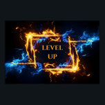 Glowing Magic Fire Portal Elemental Flame Border Poster<br><div class="desc">Open a spectacular gateway to another dimension right on your wall with this epic elemental poster. This horizontal artwork showcases a breathtaking, rectangular portal framed by violent, beautiful magical energy. A fierce clash of vibrant blue fire and intense orange flames meets in the middle, throwing brilliant sparks and embers into...</div>