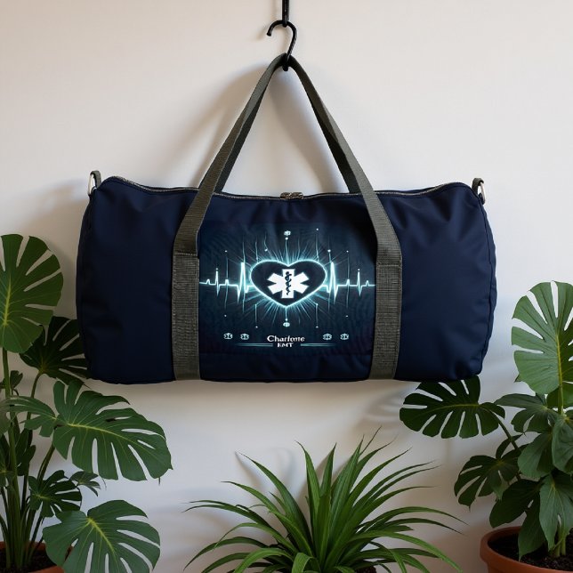 Glowing Medical Heartbeat Pulse EMT Design Duffle Bag (Von Creator hochgeladen)