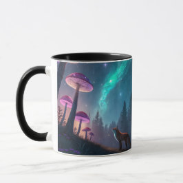 Glowing Mushroom Forest Fox Fantasy Art Tasse