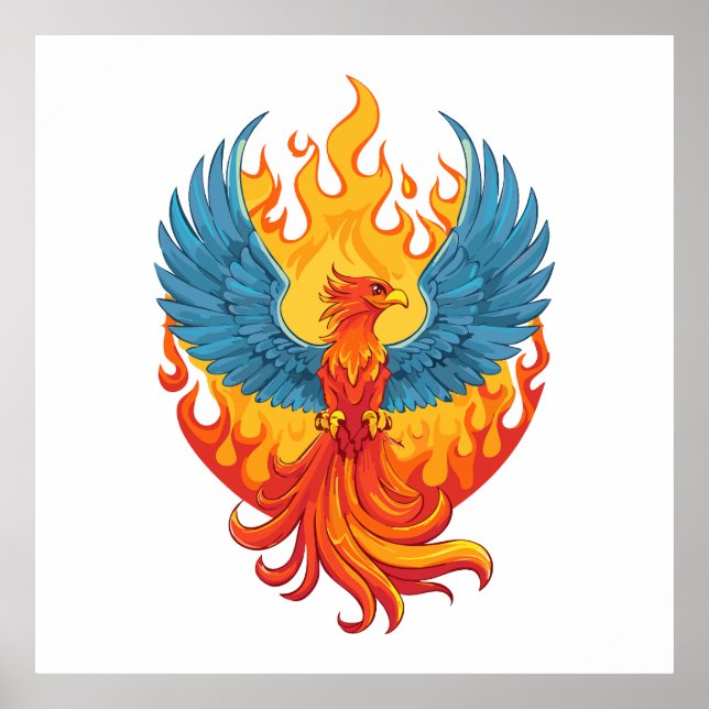 Glowing mythological Fantasy Phoenix Bird Poster (Vorne)
