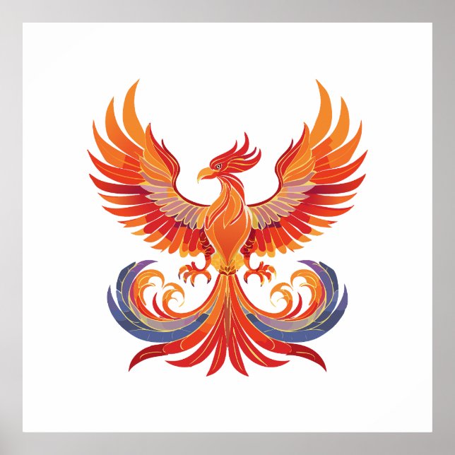 Glowing mythological Fantasy Phoenix Bird Poster (Vorne)