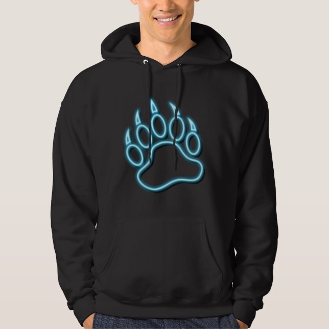 GLOWING !! NEON BLUE BEAR PAAR HOODIE (Vorderseite)