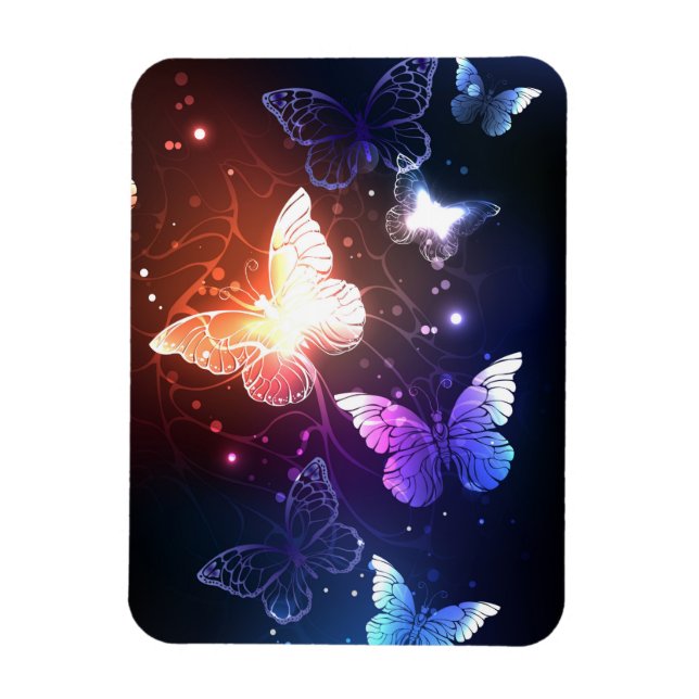 Glowing Night Butterflies Magnet (Vertikal)
