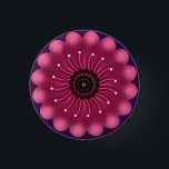 Glowing Pink Fantasy Flower | Abstract Neon Floral Button<br><div class="desc">A vibrant and mystical floral design featuring a glowing magenta flower with soft,  velvet-like petals. Elegant curved white filaments with pollen tips radiate from the dark center,  giving it a bioluminescent or fantasy garden look. Perfect for nature lovers who appreciate a modern,  artistic twist on botanical art.</div>