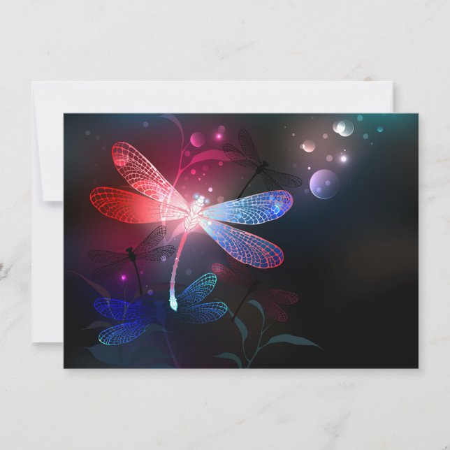 Glowing red dragonfly einladung (Vorderseite)