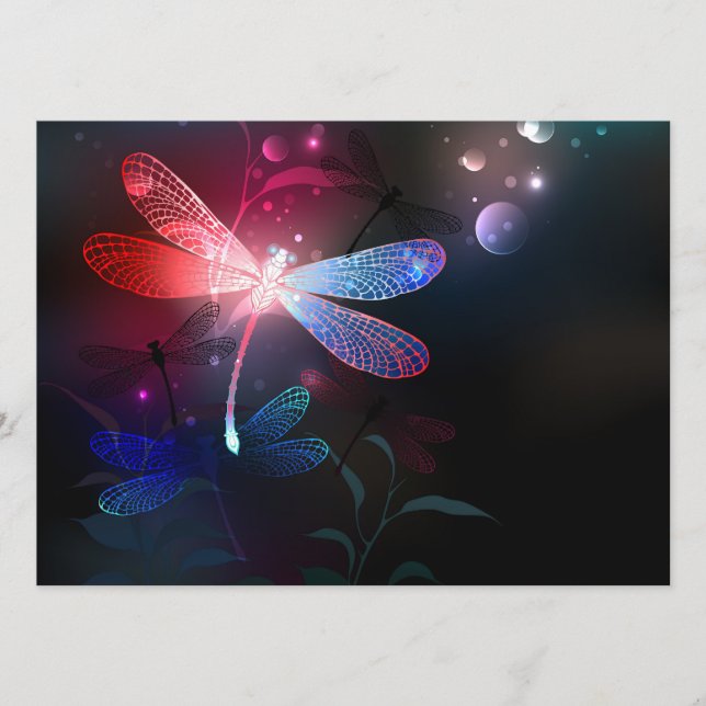 Glowing red dragonfly hinweiskarte (Vorderseite)