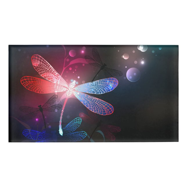 Glowing red dragonfly namenschild (Vorderseite)