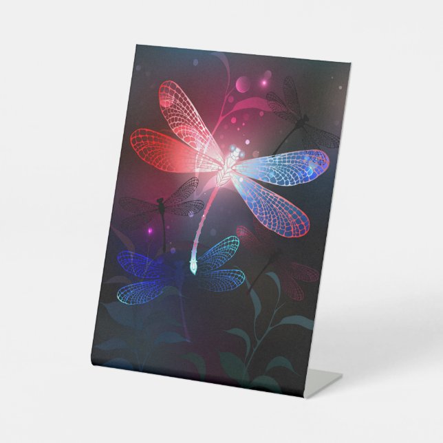 Glowing red dragonfly sockelschild (Vorderseite)
