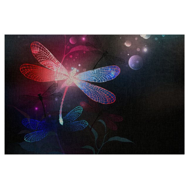 Glowing red dragonfly stoff (Yard (91,4 cm))