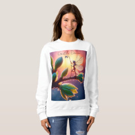 Glowing sunrise background with winged creature sweatshirt
