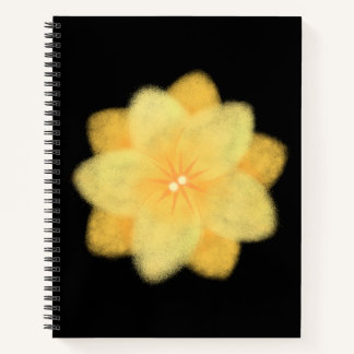 Glowing Yellow Floral Spiral Notebook – Elegant  Notizbuch