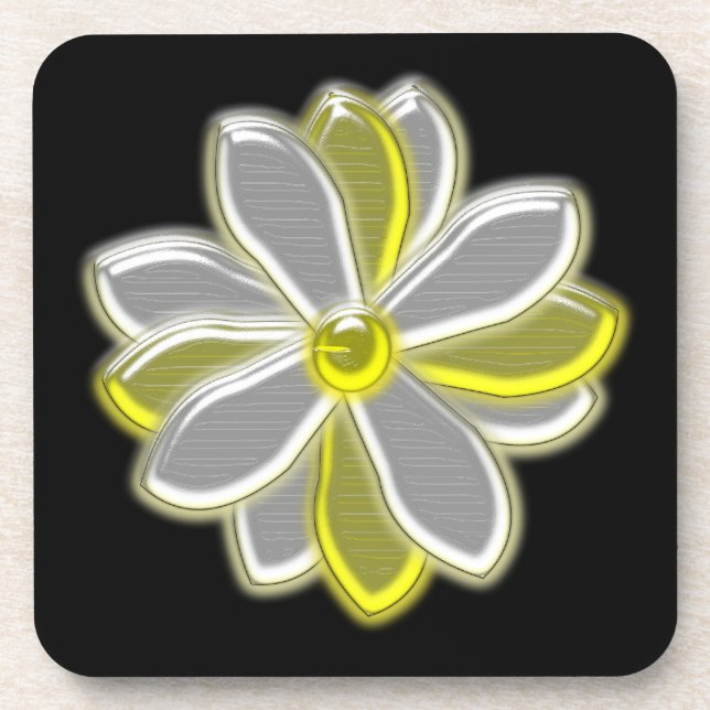 Glows Daisy Blume Cork Untersetzer (Vorderseite)
