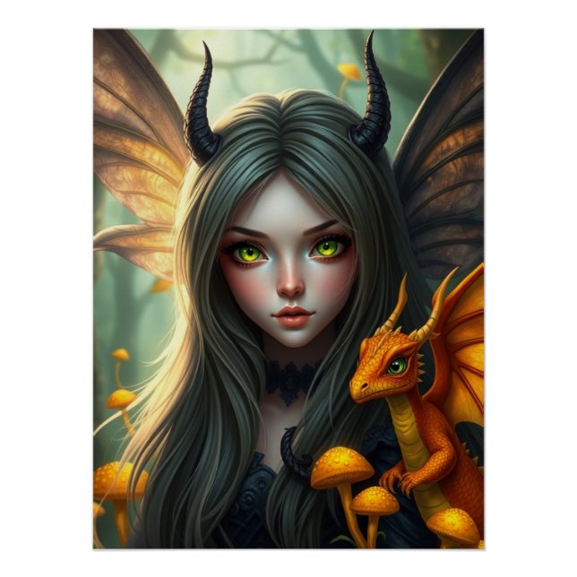 Glows Dragon Fairy Art Poster (Vorderseite)