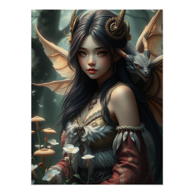 Glows Dragon Fairy Art Poster (Vorderseite)