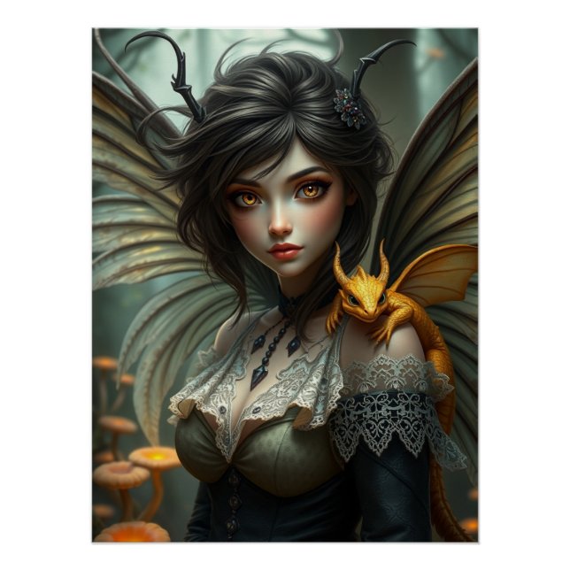Glows Dragon Fairy Art Poster (Vorderseite)