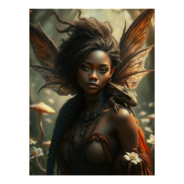 Glows Dragon Fairy Art Poster