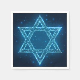 Glows Electric Star von David Hanukkah Serviette