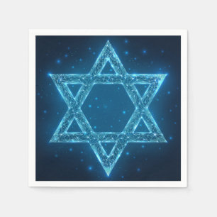 Glows Electric Star von David Hanukkah Serviette