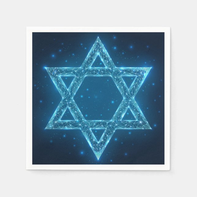 Glows Electric Star von David Hanukkah Serviette (Vorderseite)