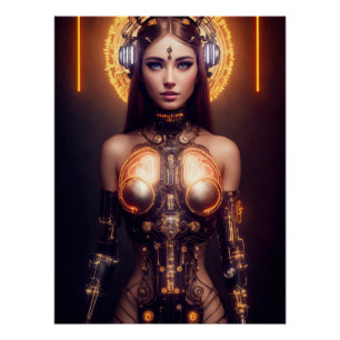 Glows Goddess Cyborg Poster