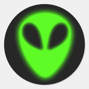Glows Green Alien Sticker
