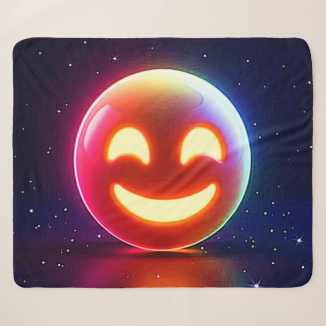 Glows Happy Orb Emoji Sherpadecke (Vorderseite (Horizontal))