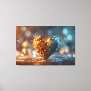 Glows Herz Bokeh Art Print Leinwanddruck