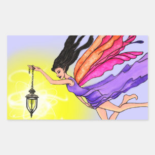 Glows Lantern Fairy Rechteckiger Aufkleber
